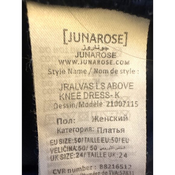 Navy Blue Sheer Lace Dress Sz 20 Bell Sleeves Tiered Lined JunaRose  Romantic - Picture 8 of 8